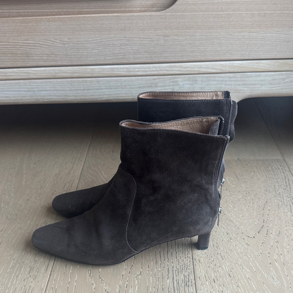 Madewell Dark Brown Suede Ankle Boots